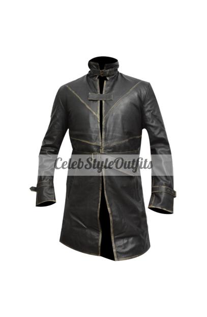 Watch Dogs Video Game Aiden Pearce Cosplay Black Leather Coat cosplay-aiden-pearce-watch-dogs-coat