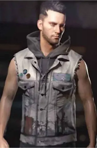 Video Game Cyberpunk 2077 Male V Grey Cosplay Leather Vest cyberpunk-2077-v-male-leather-vest