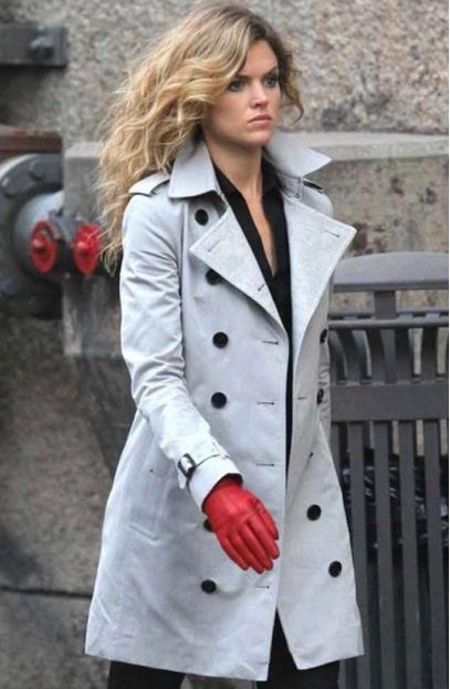 Erin Richards Barbara Kean Gotham White Cotton Trench Coat gotham-barbara-kean-white-coat