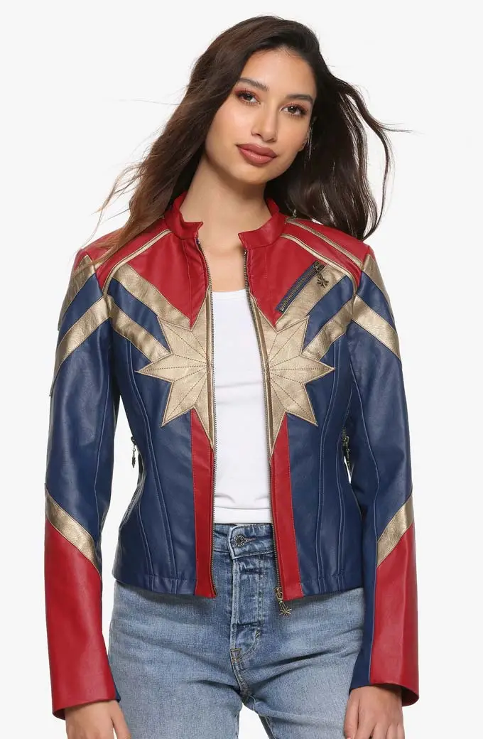 Carol Danvers Brie Larson Captain Marvel Cosplay Leather Jacket captain-marvel-brie-larson-leather-jacket